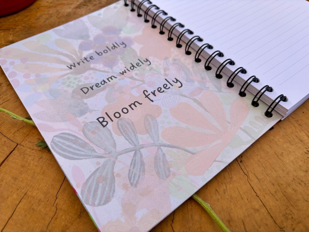 Wild Ideas A5 Handmade Notebook: Floral Illustrated Journal - Erika's Whimsical Art