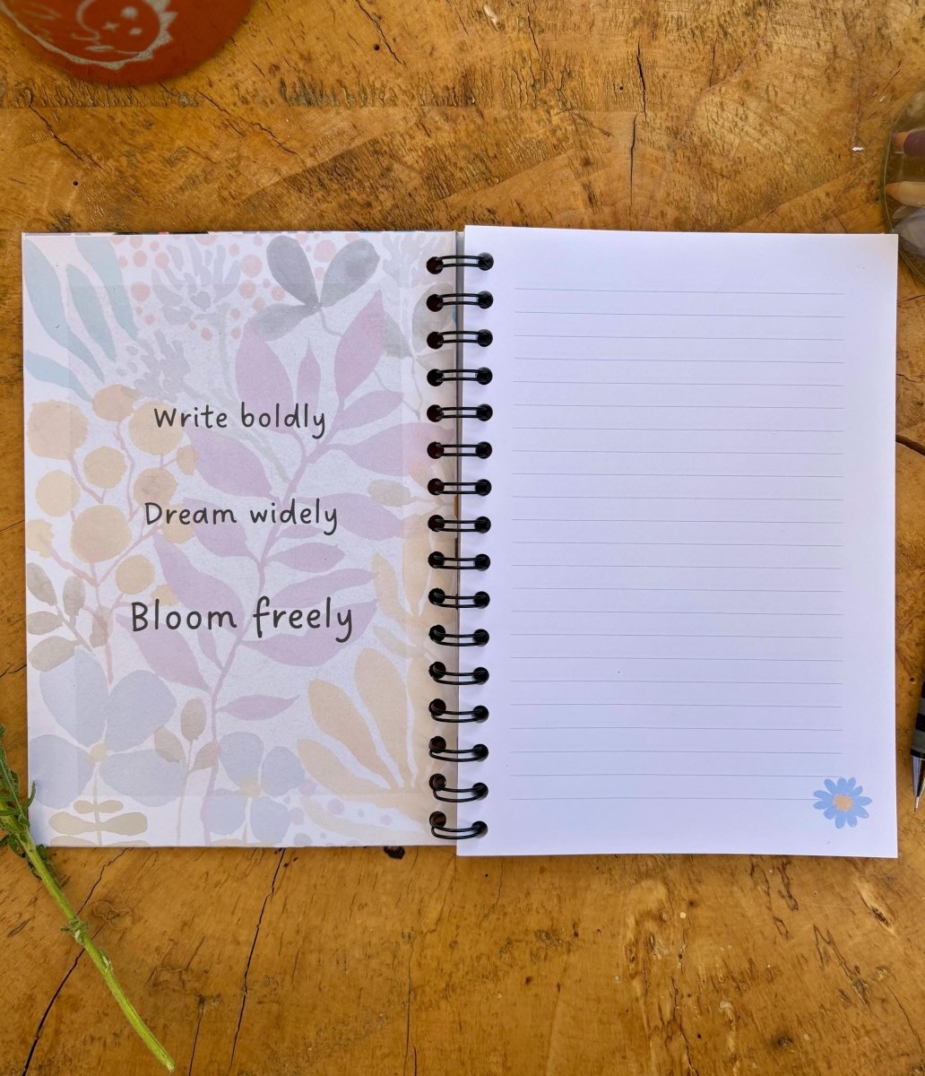 Wild Ideas A5 Handmade Notebook: Floral Illustrated Journal - Erika's Whimsical Art