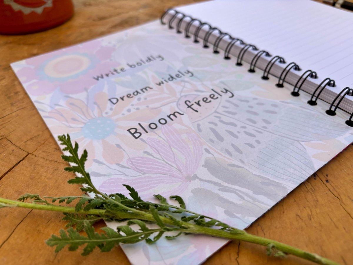 Wild Ideas A5 Handmade Notebook: Floral Illustrated Journal - Erika's Whimsical Art