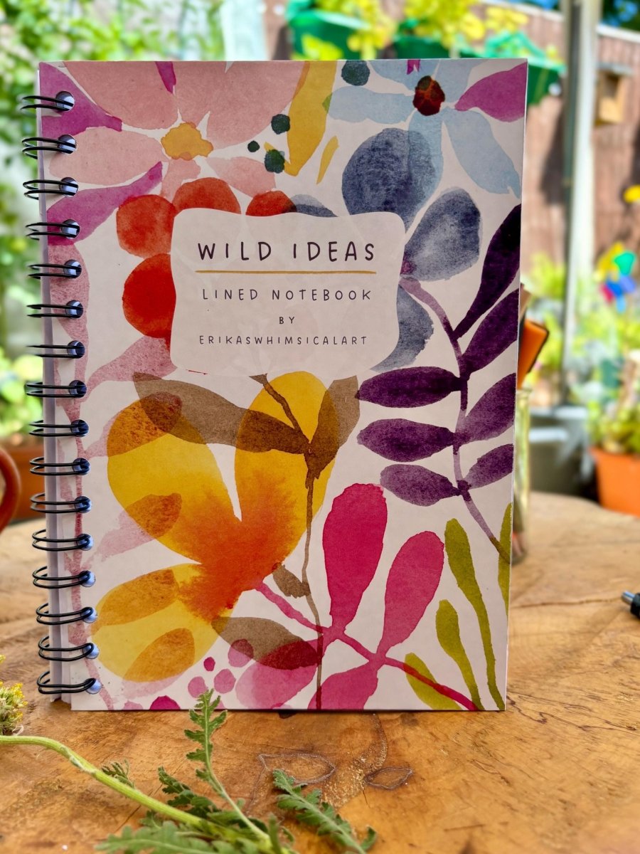 Wild Ideas A5 Handmade Notebook: Floral Illustrated Journal - Erika's Whimsical Art