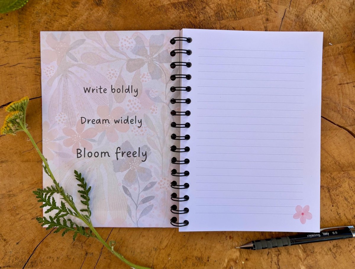 Wild Ideas A5 Handmade Notebook: Floral Illustrated Journal - Erika's Whimsical Art