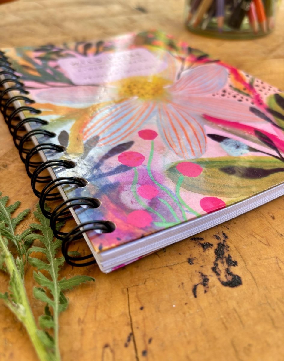 Wild Ideas A5 Handmade Notebook: Floral Illustrated Journal - Erika's Whimsical Art