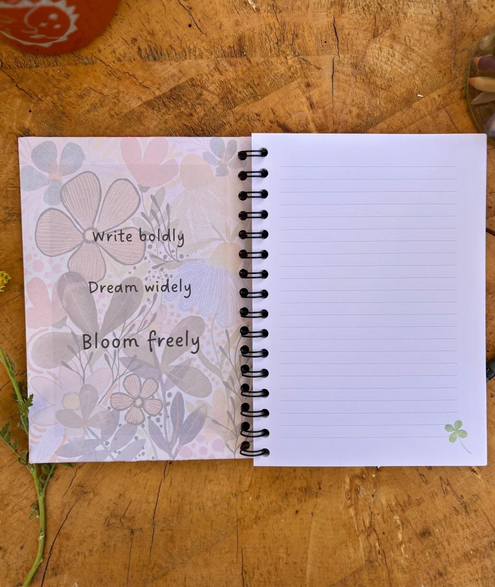 Wild Ideas A5 Handmade Notebook: Floral Illustrated Journal - Erika's Whimsical Art