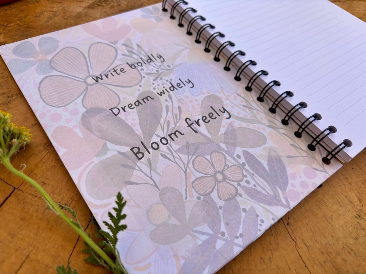 Wild Ideas A5 Handmade Notebook: Floral Illustrated Journal - Erika's Whimsical Art