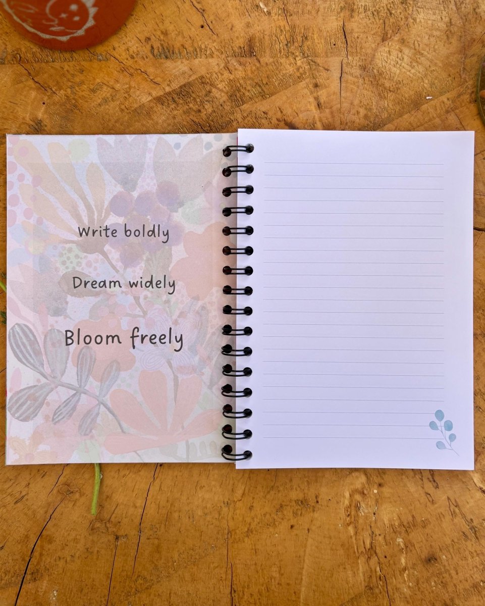 Wild Ideas A5 Handmade Notebook: Floral Illustrated Journal - Erika's Whimsical Art