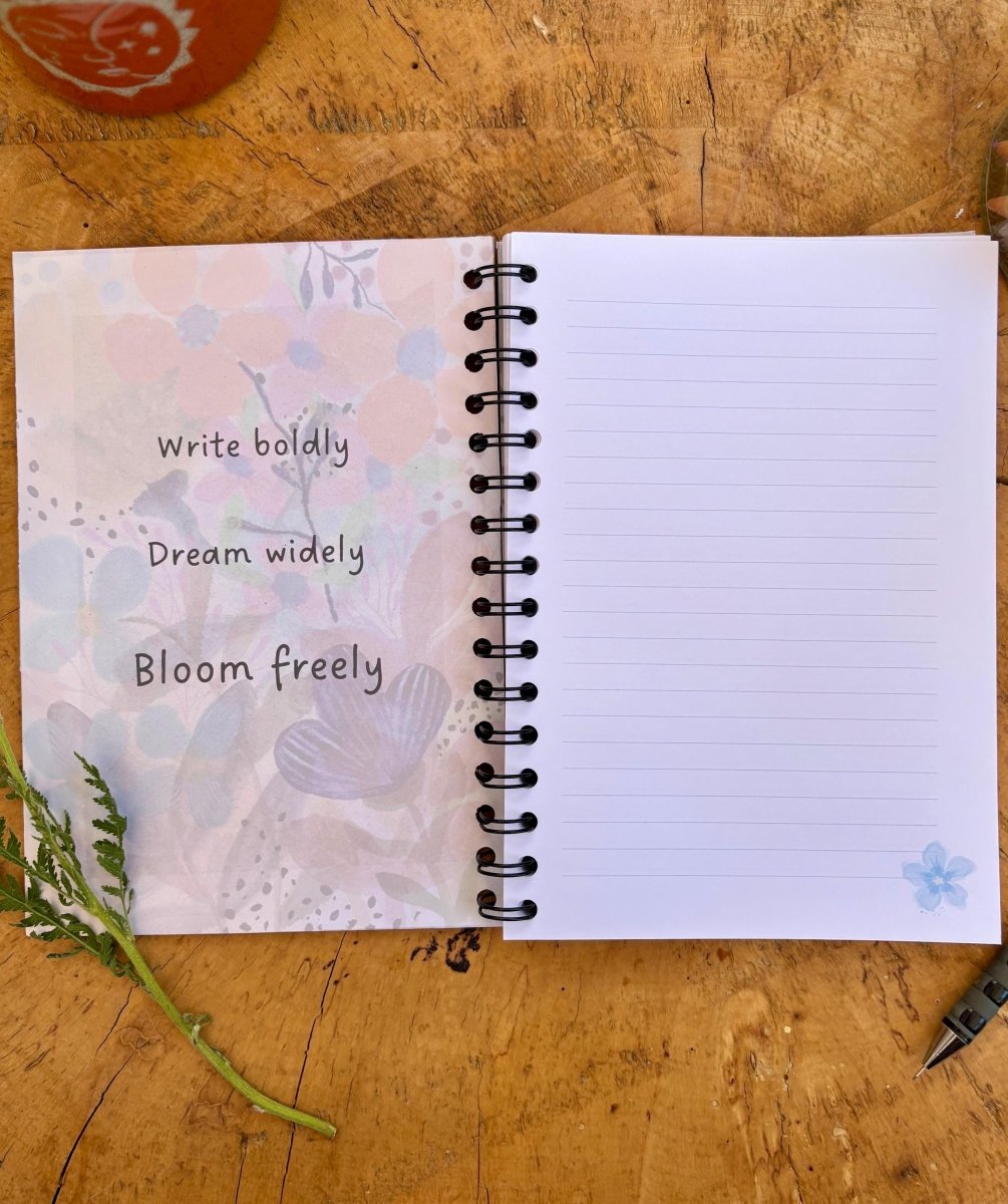 Wild Ideas A5 Handmade Notebook: Floral Illustrated Journal - Erika's Whimsical Art