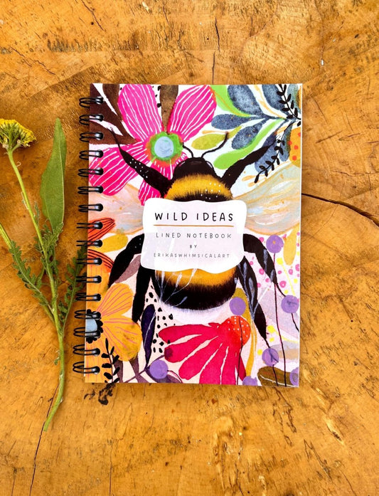 Wild Ideas A5 Handmade Notebook: Floral Illustrated Journal - Erika's Whimsical Art