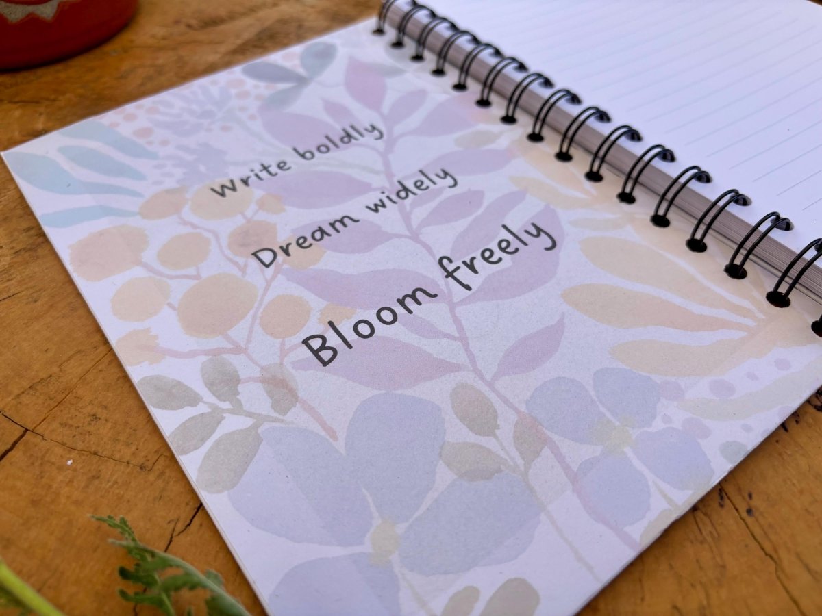 Wild Ideas A5 Handmade Notebook: Floral Illustrated Journal - Erika's Whimsical Art