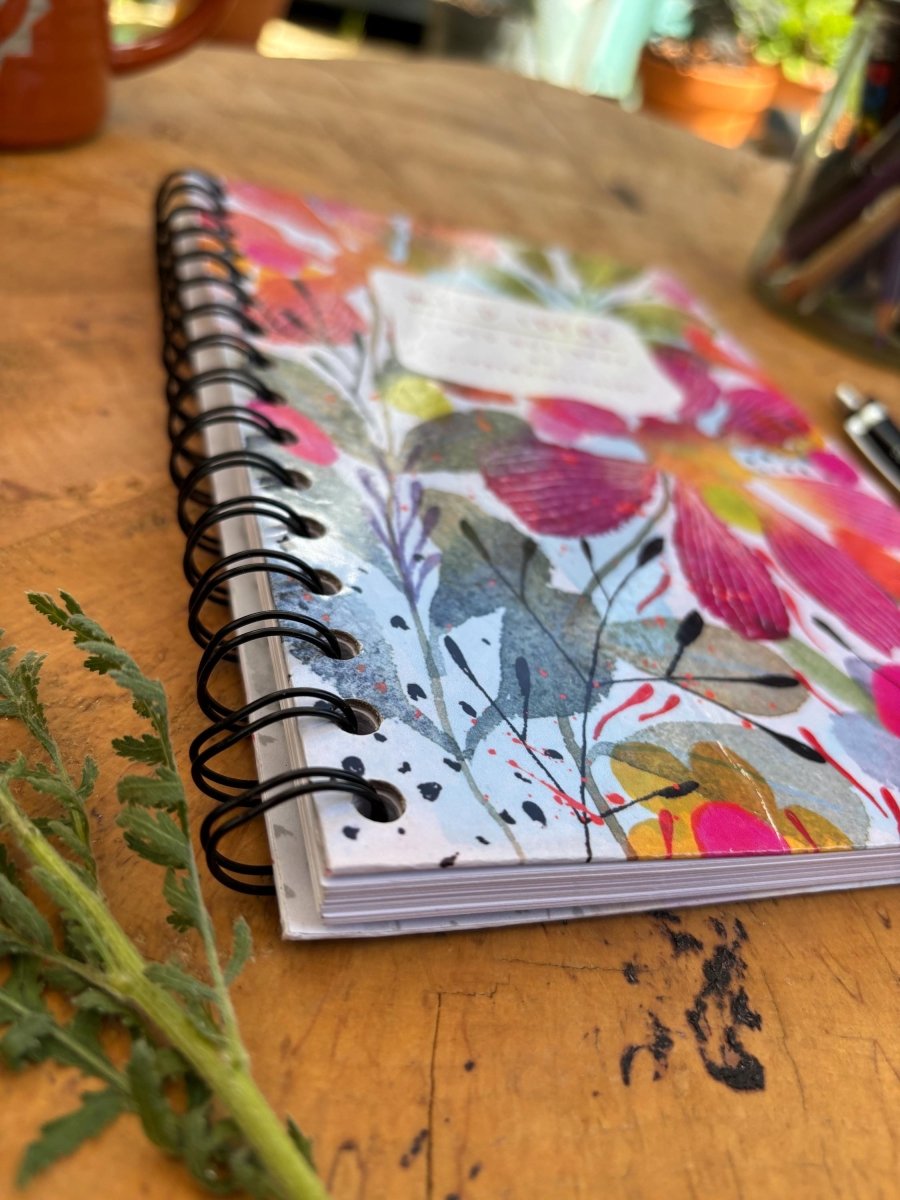 Wild Ideas A5 Handmade Notebook: Floral Illustrated Journal - Erika's Whimsical Art