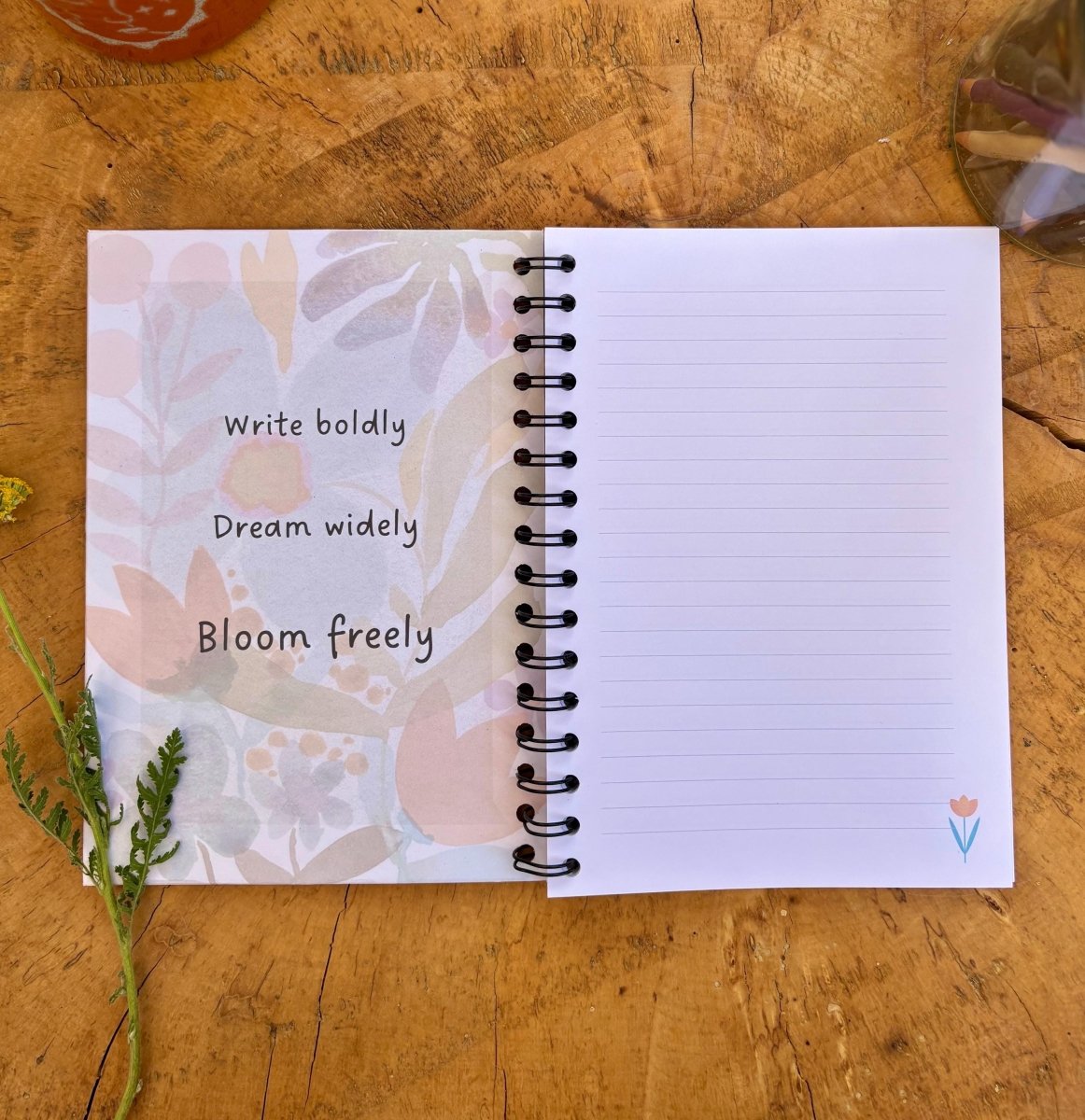 Wild Ideas A5 Handmade Notebook: Floral Illustrated Journal - Erika's Whimsical Art