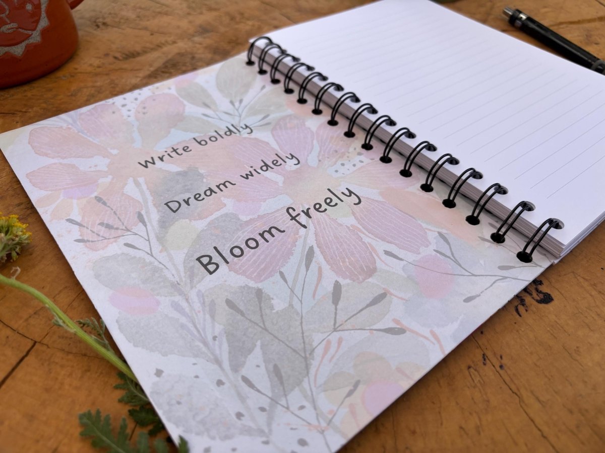 Wild Ideas A5 Handmade Notebook: Floral Illustrated Journal - Erika's Whimsical Art