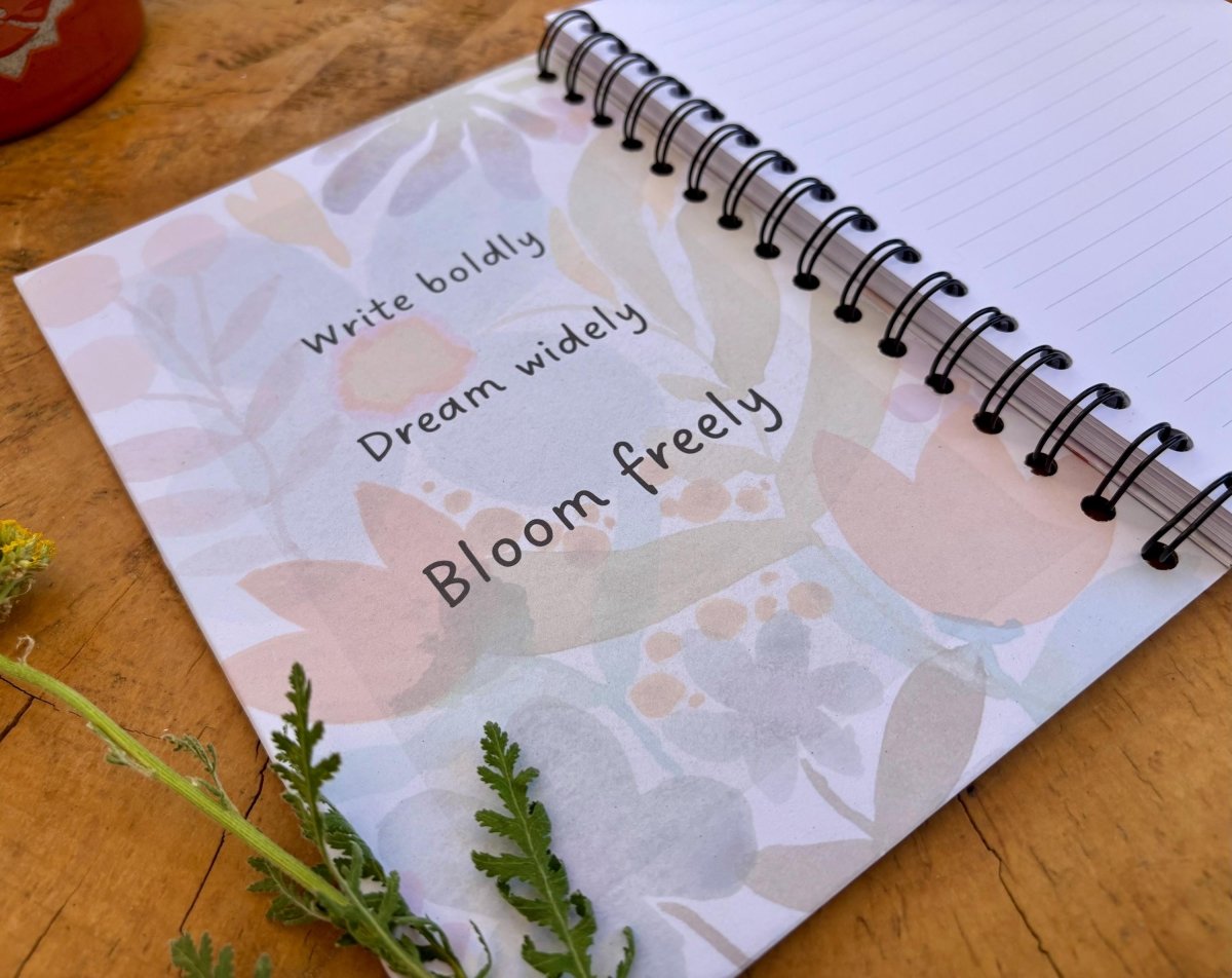 Wild Ideas A5 Handmade Notebook: Floral Illustrated Journal - Erika's Whimsical Art