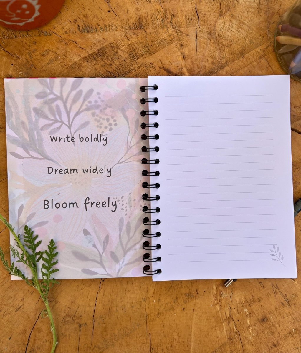 Wild Ideas A5 Handmade Notebook: Floral Illustrated Journal - Erika's Whimsical Art