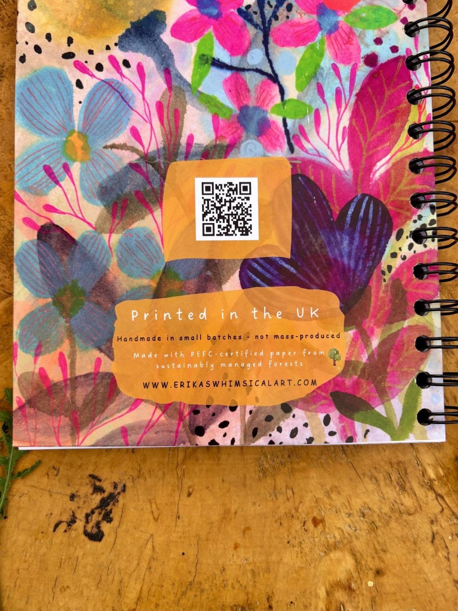 Wild Ideas A5 Handmade Notebook: Floral Illustrated Journal - Erika's Whimsical Art