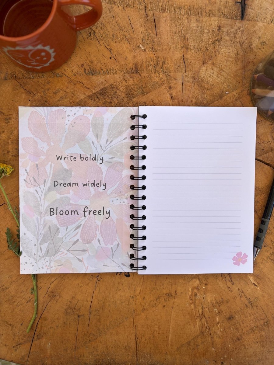 Wild Ideas A5 Handmade Notebook: Floral Illustrated Journal - Erika's Whimsical Art