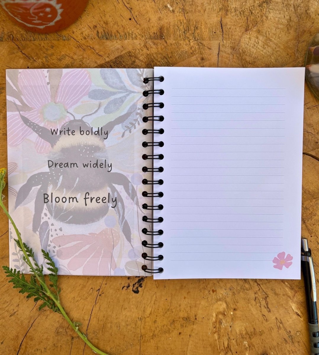 Wild Ideas A5 Handmade Notebook: Floral Illustrated Journal - Erika's Whimsical Art