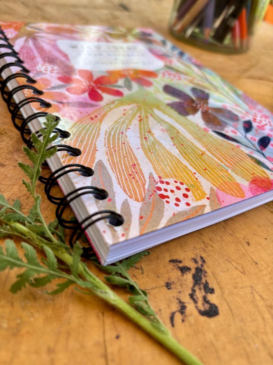 Wild Ideas A5 Handmade Notebook: Floral Illustrated Journal - Erika's Whimsical Art