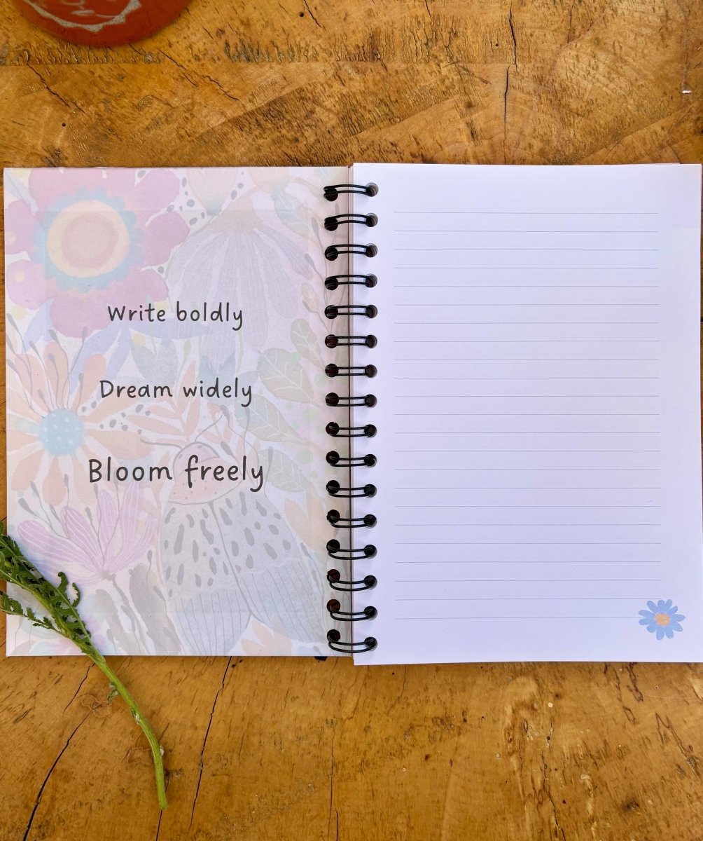 Wild Ideas A5 Handmade Notebook: Floral Illustrated Journal - Erika's Whimsical Art