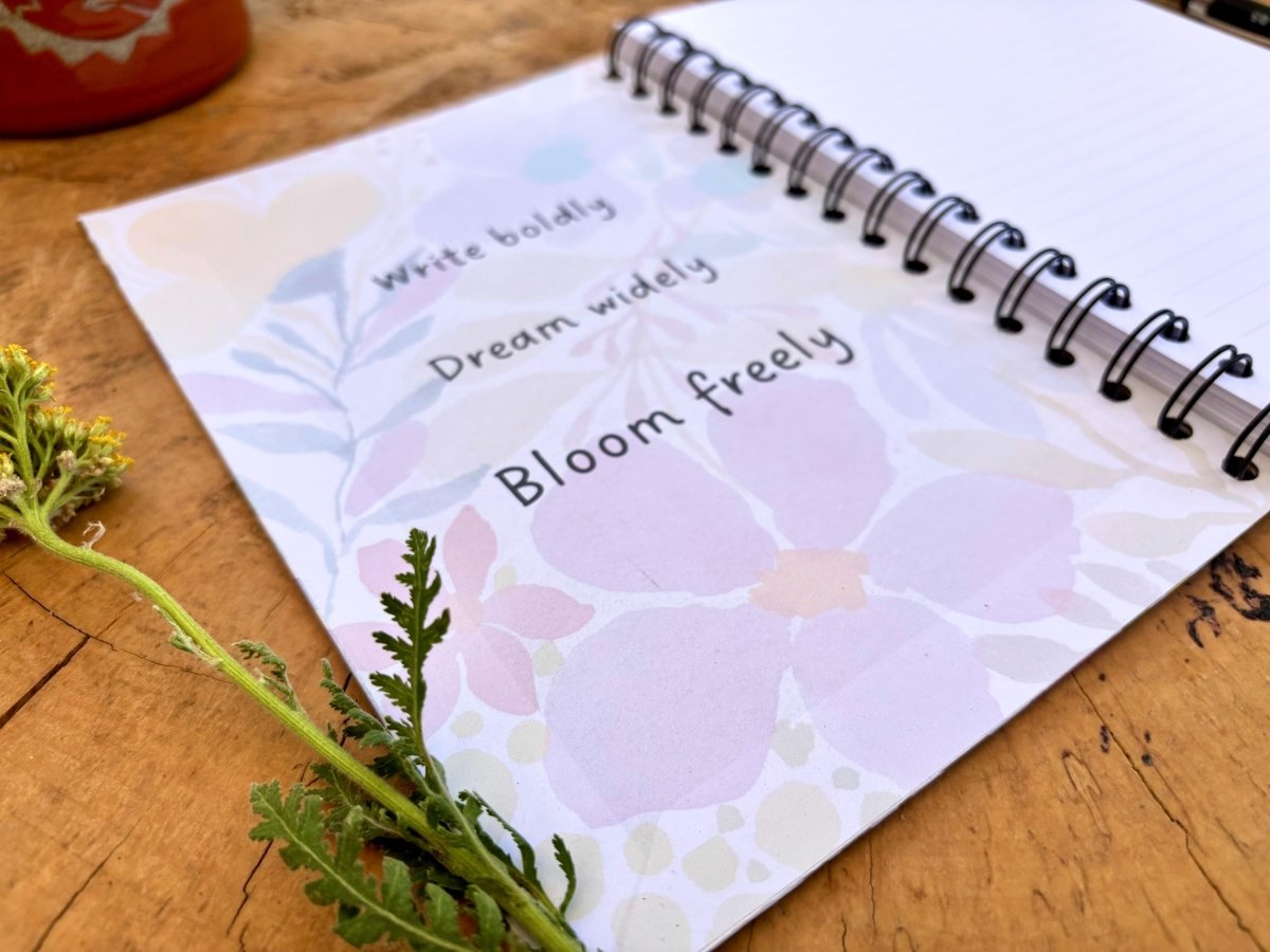 Wild Ideas A5 Handmade Notebook: Floral Illustrated Journal - Erika's Whimsical Art
