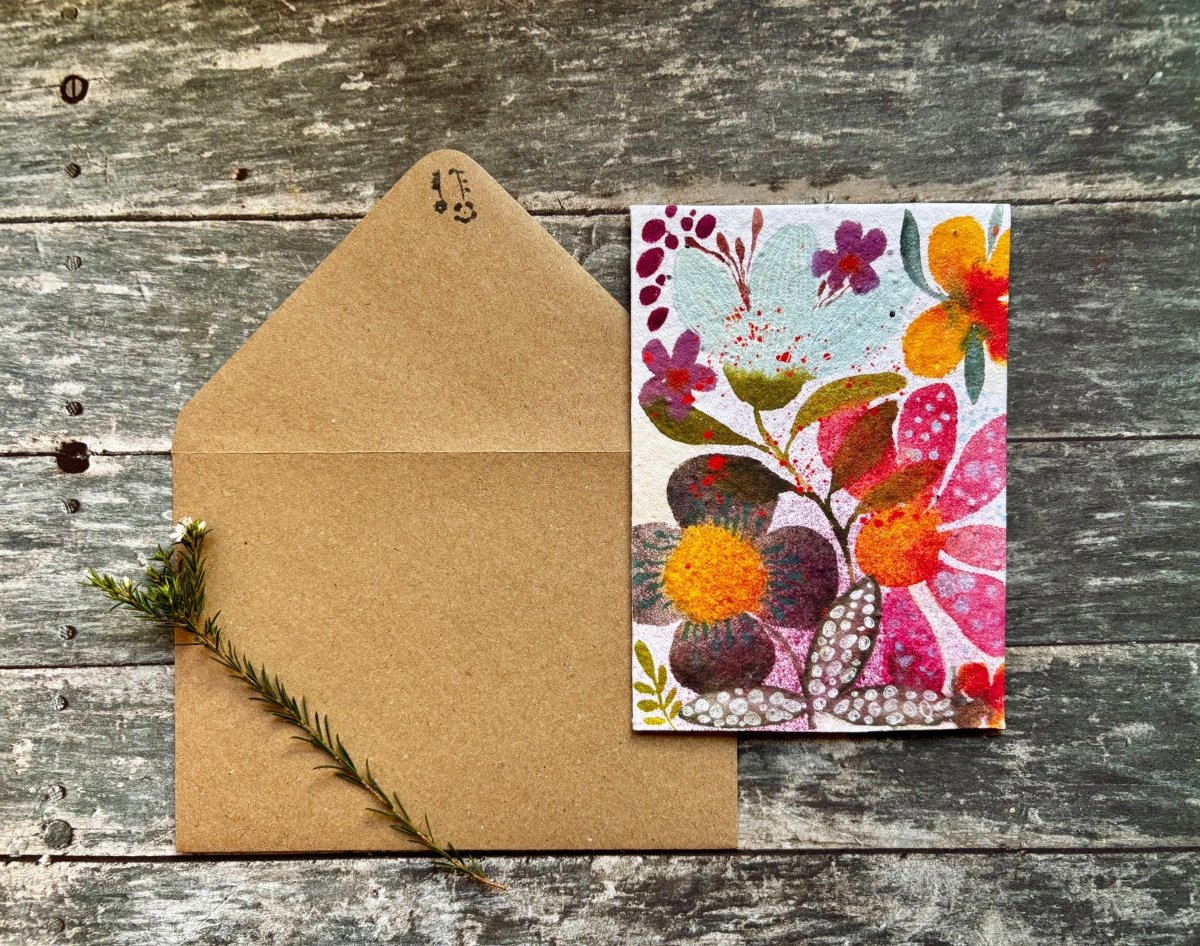 Wildflower Seed Paper Card – Plantable Eco - Friendly Greeting Card - Erika's Whimsical Art