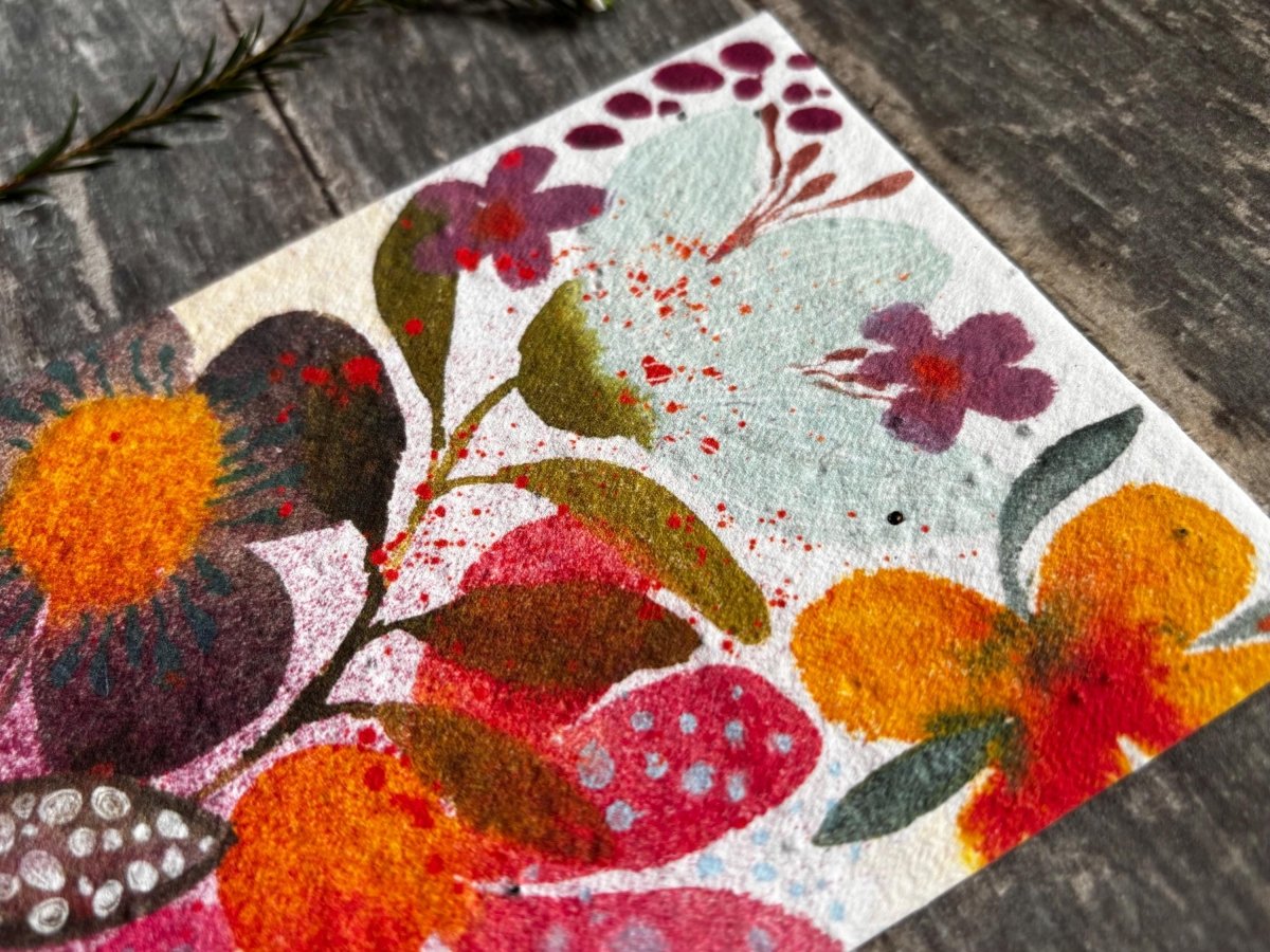 Wildflower Seed Paper Card – Plantable Eco - Friendly Greeting Card - Erika's Whimsical Art