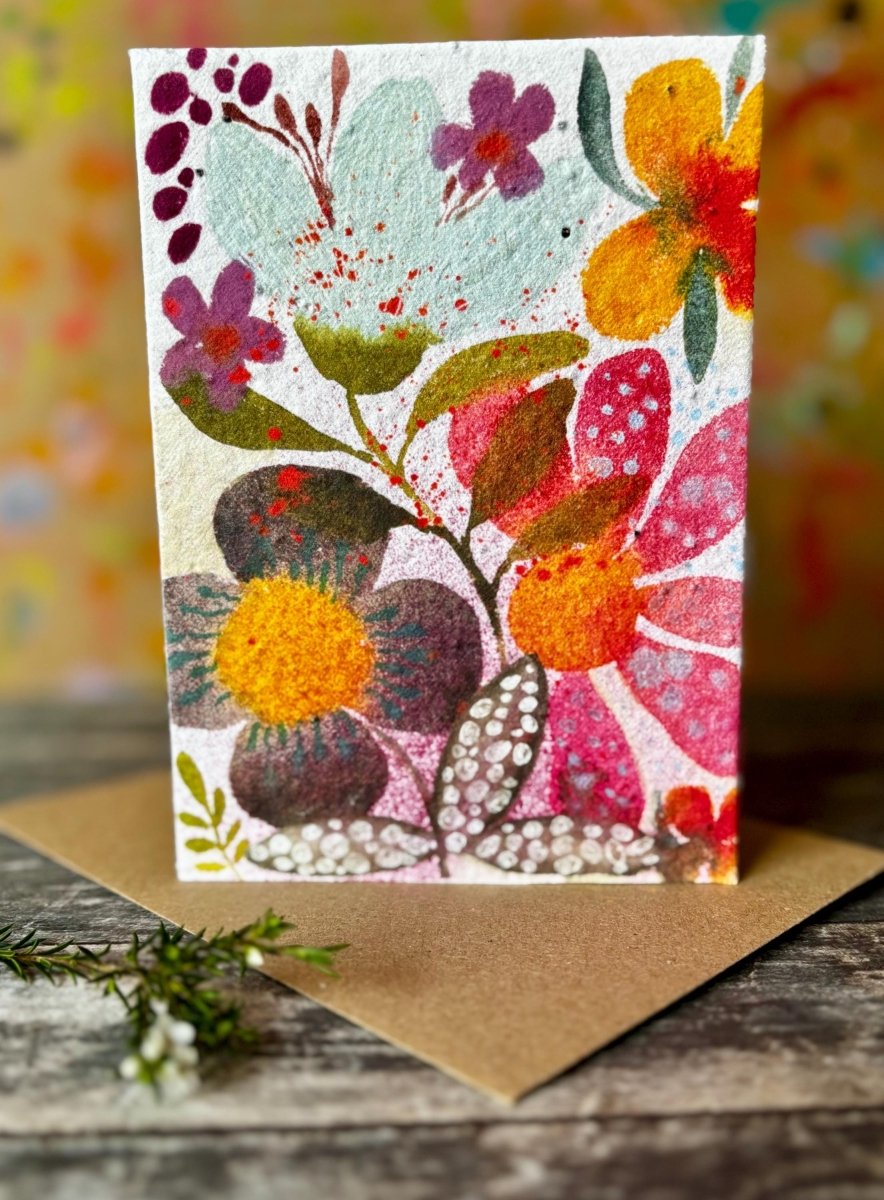 Wildflower Seed Paper Card – Plantable Eco - Friendly Greeting Card - Erika's Whimsical Art
