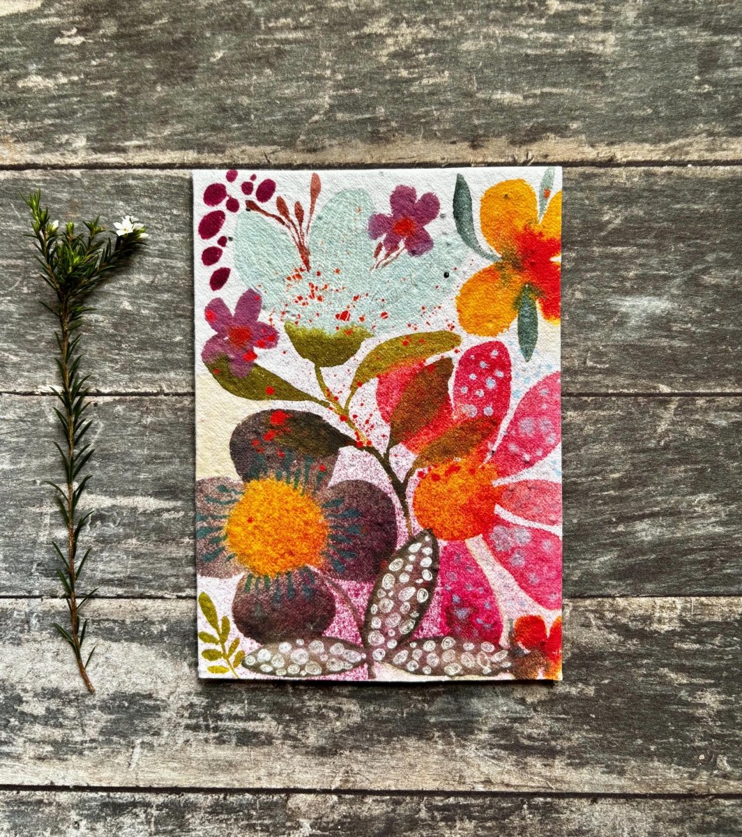 Wildflower Seed Paper Card – Plantable Eco - Friendly Greeting Card - Erika's Whimsical Art