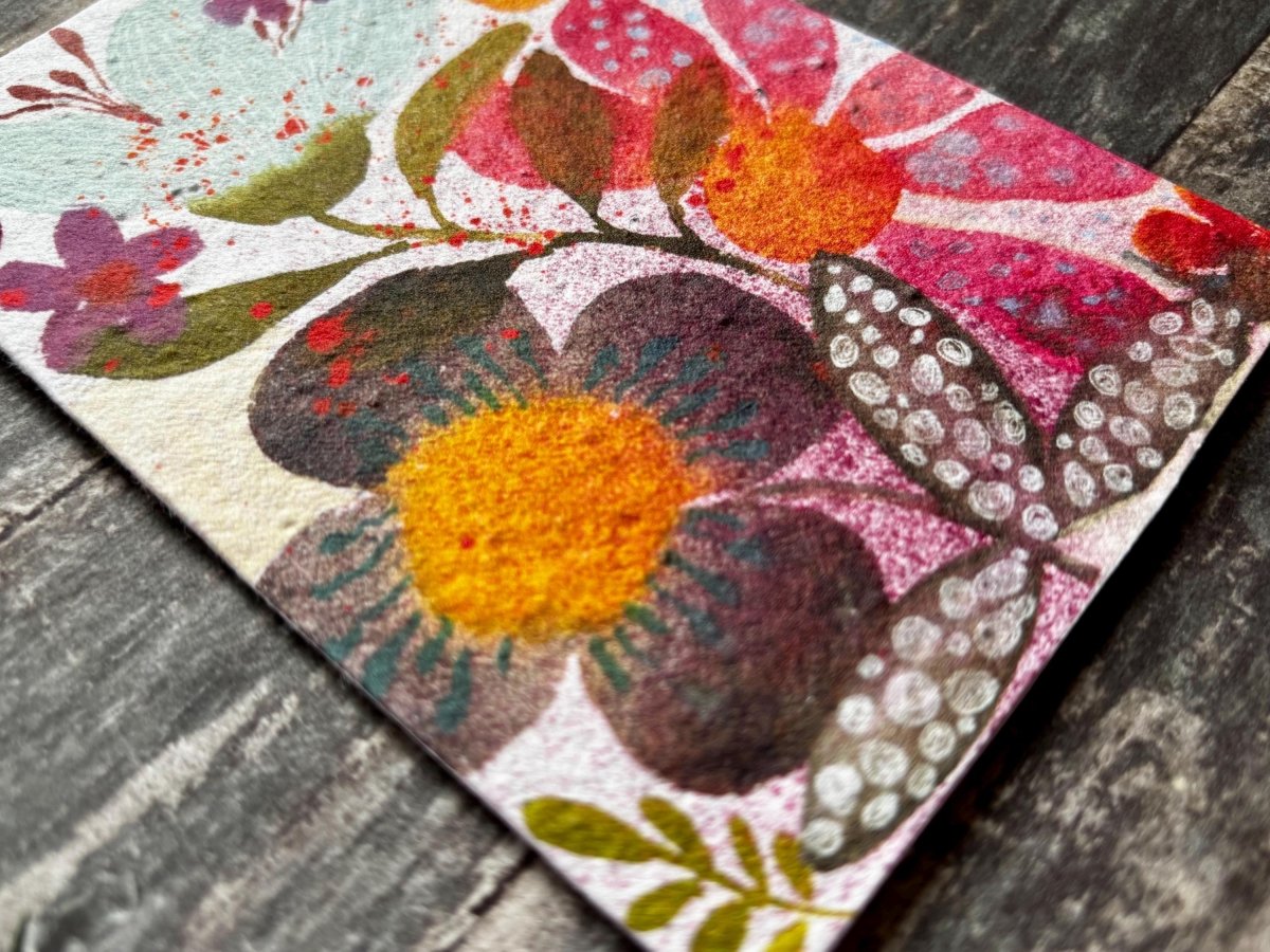 Wildflower Seed Paper Card – Plantable Eco - Friendly Greeting Card - Erika's Whimsical Art