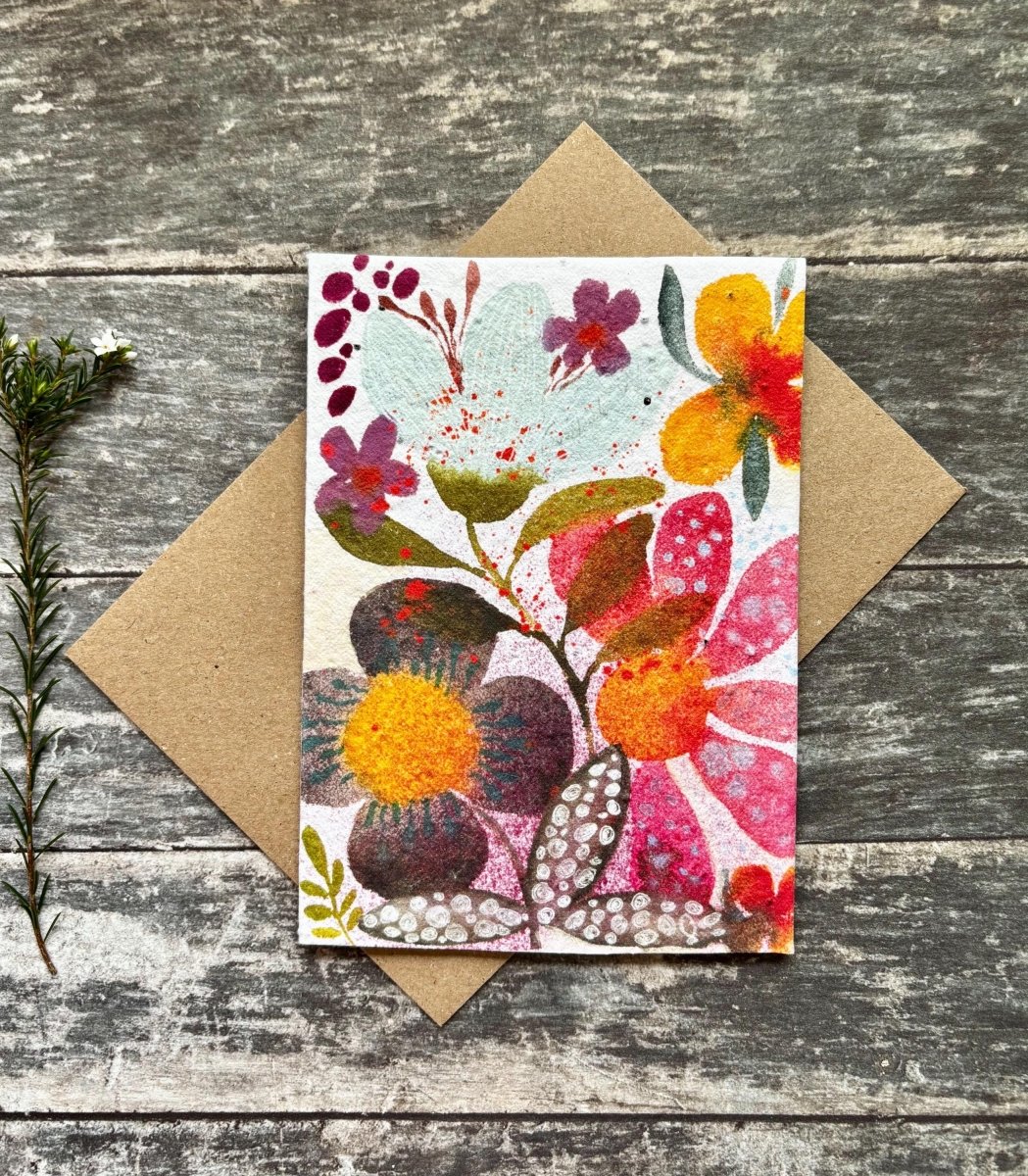 Wildflower Seed Paper Card – Plantable Eco - Friendly Greeting Card - Erika's Whimsical Art