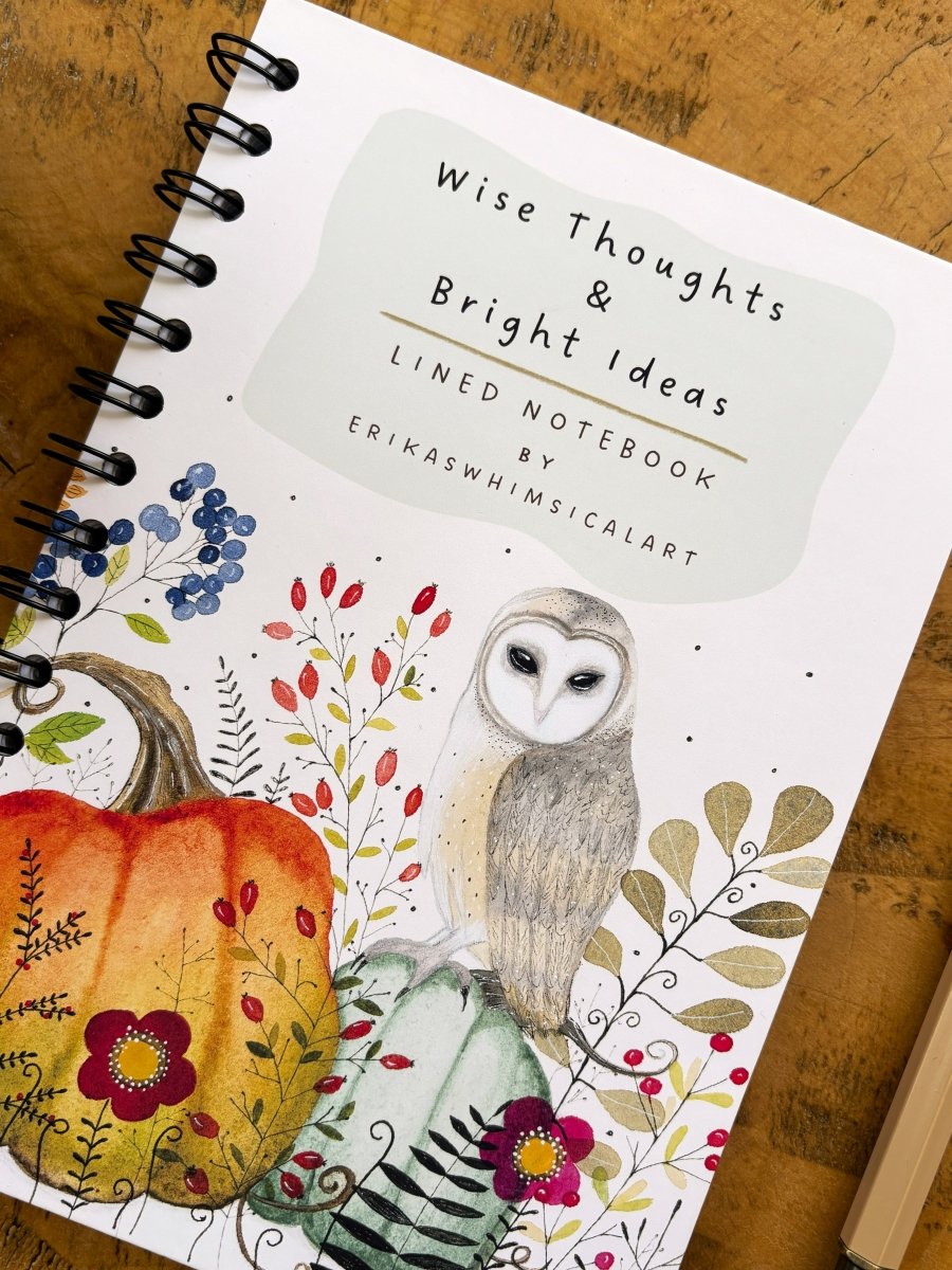 Wise Thoughts and Bright Ideas | Notebook A5 - Erika's Whimsical Art